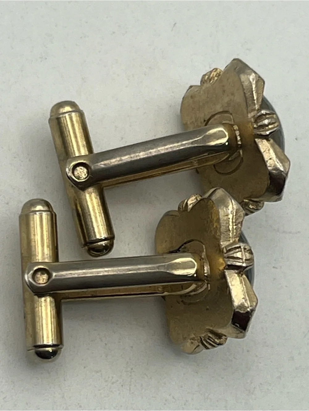 Washington DC Capitol Building reverse painting gold tone cufflinks vintage